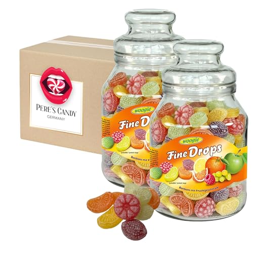 2 x 966 g Dose Früchtemixgeschmack Bonbons - Frucht Bonbons von Pere's Candy® Box mit Geschenk von PERE’S CANDY