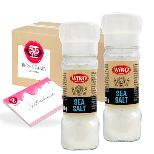Pere's Candy Bundle für 2 x Gewürzmühle Meersalz 100g Gewürzzubereitung + Pere's Candy Notepad DIN A7- 25 Blatt von PERE’S CANDY