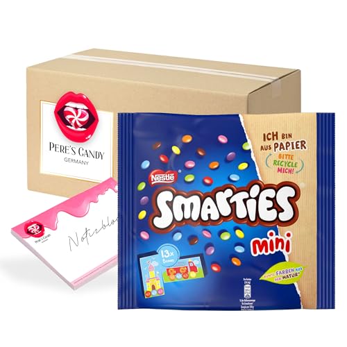 Pere's Candy Bundle für 2 x Nestlé Smarties Mini Pack 187g + Pere's Candy Notepad DIN A7-25 Blatt von PERE’S CANDY