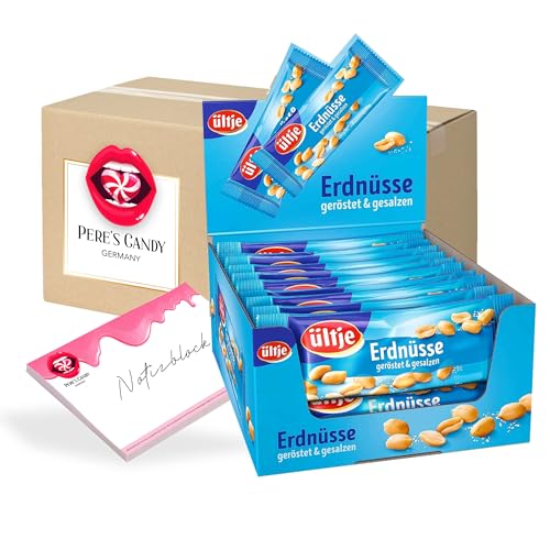 Pere's Candy® Bundle für 20 x 50 g Ültje Erdnüsse Geröstet - Gesalzen (1 kg) + Pere's Candy Notepad DIN A7-25 Blatt von PERE’S CANDY
