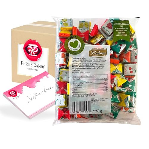 Pere's Candy Bundle für 3 x 250g Fruchtkaramellen Bonbons Wurfmaterial Karneval + Pere's Candy Notepad DIN A7-25 Blatt Pere's Candy Bundle für 3 x 250g Fruchtkaramellen Bonbons Wurfmaterial Karneval + Pere's Candy Notepad DIN A7-25 Blatt von PERE’S CANDY