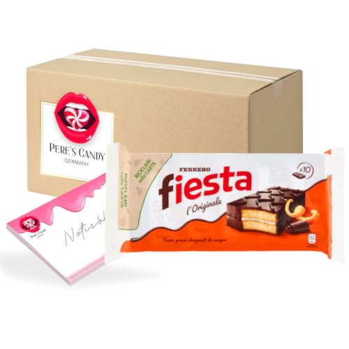 Pere's Candy® Bundle für 3 x 360g Ferrero Fiesta Biskuitkuchen + Pere's Candy Notepad DIN A7-25 Blatt von PERE’S CANDY