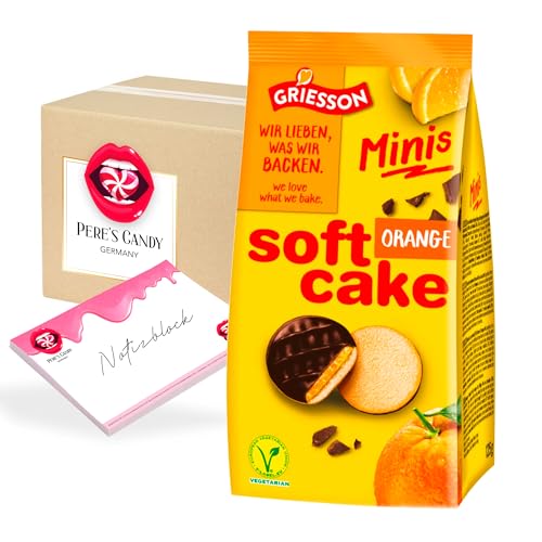 Pere's Candy Bundle für 3 x Griesson Minis Soft Cake Orange 125g + Pere's Candy Notepad DIN A7-25 Blatt von PERE’S CANDY
