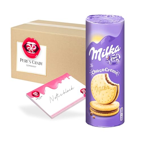 Pere's Candy® Bundle für 3 x 260g Milka Kekse mit Schokoladencremefüllung Choco Creme + Pere's Candy Notepad DIN A7-25 Blatt von PERE’S CANDY