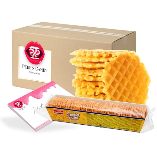 Pere's Candy Bundle für 4 x Käsewaffeln Classic 100g + Pere's Candy Notepad DIN A7-25 Blatt von PERE’S CANDY
