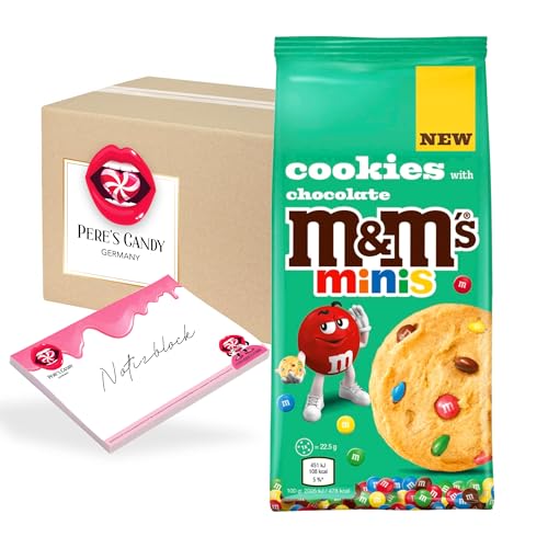 Pere's Candy Bundle für 4 x M&Ms Cookies Minis 180g + Pere's Candy Notepad DIN A7-25 Blatt von PERE’S CANDY