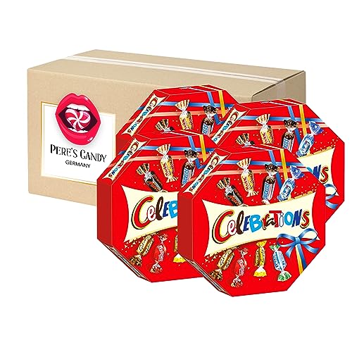 4er Pack (4 x 196 g) Celebrations Geschenkbox - Mini-Schokoriegel Mix, Twix, Snickers und mehr mit Geschenk von Pere's Candy von PERE’S CANDY