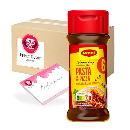 4erPack (4ST x 60G) Maggi Würzmischung Nr. 6 Pasta/Pizza von Pere's Candy® Box mit Geschenk von PERE’S CANDY