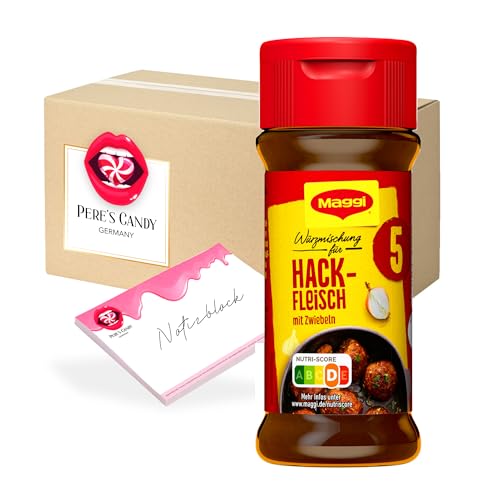 Pere's Candy® Bundle für 4erPack (4ST x 75G) Maggi Würzmischung Nr. 5 Hackfleisch + Pere's Candy Notepad DIN A7-25 Blatt von PERE’S CANDY