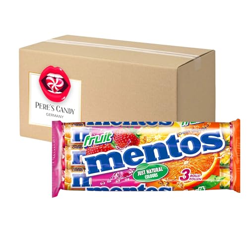 5 x (3 Rollen à 38g) Mentos Frucht Kaubonbon Multipack Kaudragees mit Geschenk von Pere's Candy von PERE’S CANDY