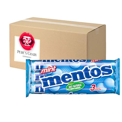 5 x (3 Rollen à 38g) Mentos Minze Kaubonbon Multipack Kaudragees mit Geschenk von Pere's Candy von PERE’S CANDY