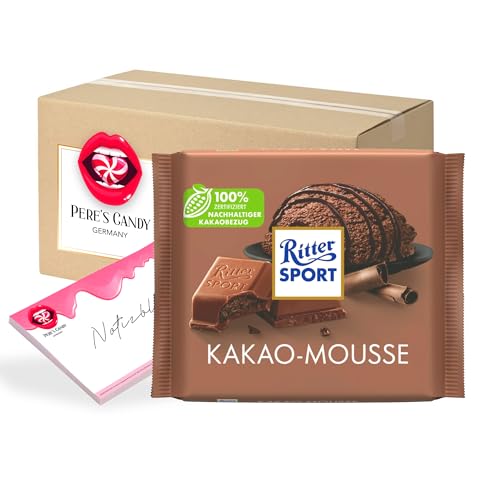 Pere's Candy® Bundle für 5 x 100g Kakao-Mousse Tafel Schokolade + Pere's Candy Notepad DIN A7-25 Blatt von PERE’S CANDY