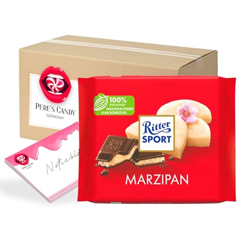 Pere's Candy Bundle für 5 x 100g Marzipan Tafel Schokolade + Pere's Candy Notepad DIN A7-25 Blatt von PERE’S CANDY