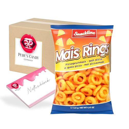 Pere's Candy Bundle für 5 x 125 g Extrudierter Rings Pizza Maissnack Knusprig-gepuffter Maissnack + Pere's Candy Notepad DIN A7-25 Blatt Pere's Candy Bundle für 5 x 125 g Extrudierter Rings Pizza Maissnack Knusprig-gepuffter Maissnack + Pere's Candy Notepad DIN A7-25 Blatt von PERE’S CANDY