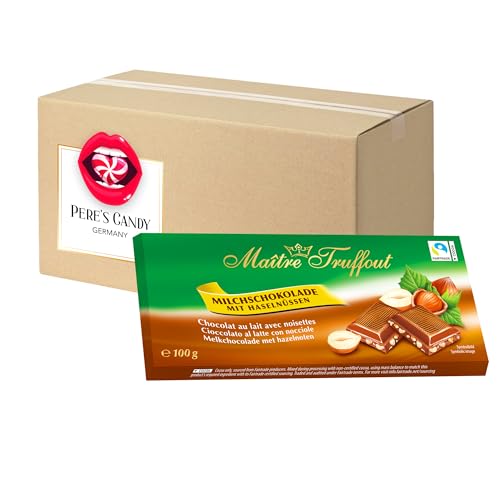Pere's Candy Bundle für 5 x Maître Truffout Milchschokolade mit Haselnuss Tafel 100g + Pere's Candy Geschenk von PERE’S CANDY