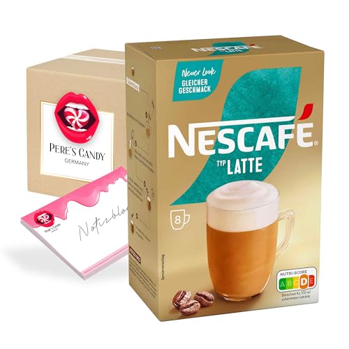 Pere's Candy Bundle für 6 x 8 Sticks(à 18g) NESCAFÉ GOLD Latte Getränkepulver + Pere's Candy Notepad DIN A7-25 Blatt von PERE’S CANDY