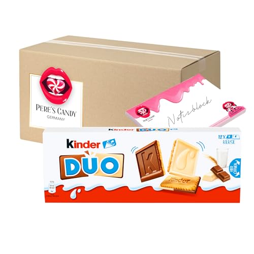 6er Pack (6 x 150g) Ferrero kinder DUO – Kekse mit Schokoladentäfelchen aus Vollmilch- und weißer Schokolade mit Geschenk von Pere's Candy von PERE’S CANDY