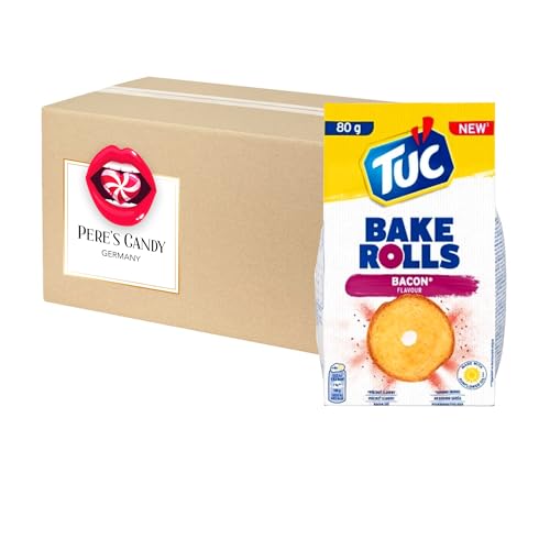 7 days BACON Bake Rolls Brotchips 7erPack(7 x 80g) Knäckebrot Chips von Pere's Candy Box mit Geschenk von PERE’S CANDY