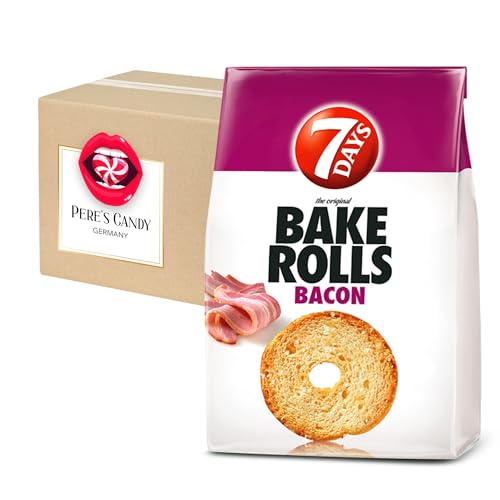 7 days BACON Bake Rolls Brotchips 7erPack(7 x 80g) Bake rolls Knäckebrot Chips 7 days von Pere's Candy Box mit Geschenk von PERE’S CANDY