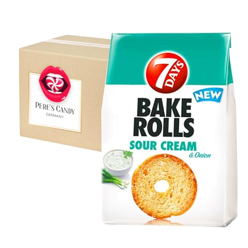 7 days Bake Rolls SOUR CREAM Brotchips 7erPack(7 x 80g) Bake rolls Knäckebrot Chips 7 days von Pere's Candy Box mit Geschenk von PERE’S CANDY