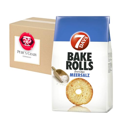 7 days MEERSALZ Bake Rolls Brotchips 7erPack(7 x 80g) Knäckebrot Chips von Pere's Candy Box mit Geschenk von PERE’S CANDY