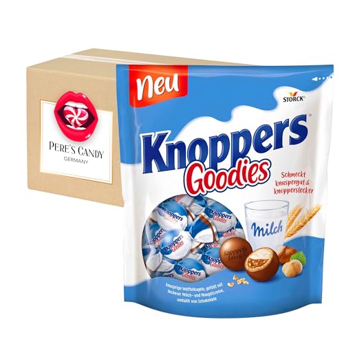 7 x 180 g Knoppers Goodies knusprige Waffelkugeln gefüllt Milch- und Nougatcreme mit Geschenk von Pere's Candy von PERE’S CANDY