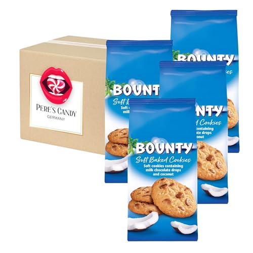 BOUNTY Cookies 4 x 180g Soft Baked Cookies Kekse mit Geschenk von Pere's Candy von PERE’S CANDY