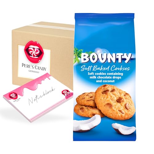 Pere's Candy® Bundle für BOUNTY Cookies 4 x 180g Soft Baked Cookies Kekse + Pere's Candy Notepad DIN A7-25 Blatt von PERE’S CANDY