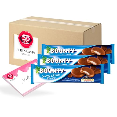 Pere's Candy® Bundle für BOUNTY Kekse gefüllt 4 x 132g Soft Baked Cookies + Pere's Candy Notepad DIN A7-25 Blatt von PERE’S CANDY