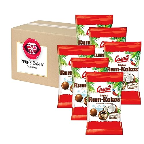 Casali Schoko Rum Kokosdragees 6er Pack (6 x 100 g) von Pere's Candy® Box mit Geschenk von PERE’S CANDY