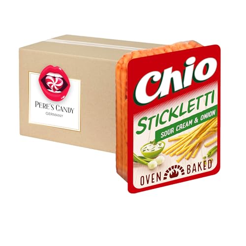 Chio Stickletti mit Sauerrahm- und Zwiebelgeschmack 5 x 80g (400g) von Pere's Candy Box mit Geschenk von PERE’S CANDY