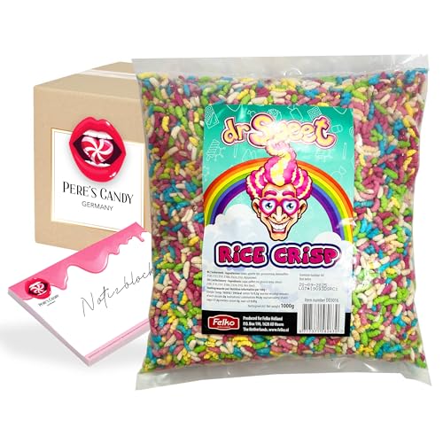 Pere's Candy Bundle für Dr. Sweet Rice Crisp 1kg + Pere's Candy Notepad DIN A7-25 Blatt von PERE’S CANDY