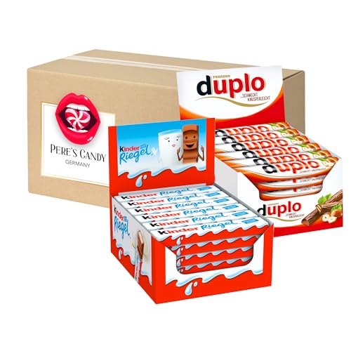 Duplo Ferrero Einzelriegel 40erPack (728g) und Kinder Riegel 36erPack (756g) mit Geschenk von Pere's Candy von PERE’S CANDY