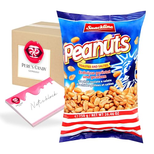 Pere's Candy® Bundle für Erdnüsse geröstet und gesalzen 750 g + Pere's Candy Notepad DIN A7-25 Blatt von PERE’S CANDY