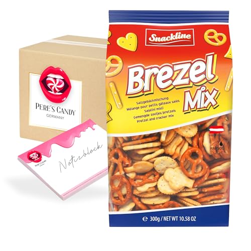 Pere's Candy® Bundle für 3erPack(3x300g) Brezel Mix Süßigkeiten + Pere's Candy Notepad DIN A7-25 Blatt von PERE’S CANDY