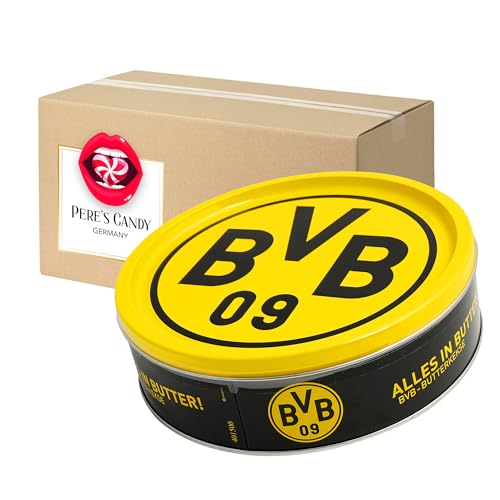 Fanartikel BVB Borussia Dortmund Butter Cookies/Kekse Geschenkpackung - BVB Süßigkeiten 1er Pack(454g) von Pere's Candy® Box mit Geschenk von PERE’S CANDY