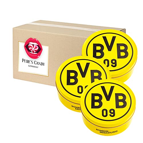 Fanartikel BVB Borussia Dortmund - Cola und Zitronenbonbons - BVB Süßigkeiten 3er Pack (3x200g) von Pere's Candy® Box mit Geschenk von PERE’S CANDY