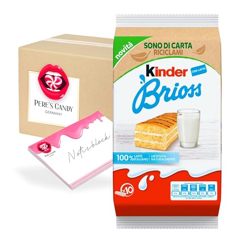 Pere's Candy Bundle für Ferrero Brioss Kuchen mit Milch und Kakao Füllung 3 x 270 g Leckerer Snack + Pere's Candy Notepad DIN A7-25 Blatt von PERE’S CANDY