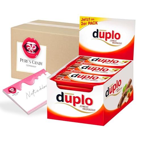 Pere's Candy® Bundle für Ferrero Duplo 2er 24x36,4g + Pere's Candy Notepad DIN A7-25 Blatt von PERE’S CANDY
