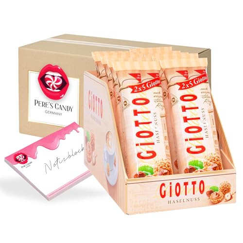 Pere's Candy® Bundle für Ferrero Giotto Haselnuss Mini Gebäck Kugeln 2x5er (10x43g) + Pere's Candy Notepad DIN A7-25 Blatt von PERE’S CANDY