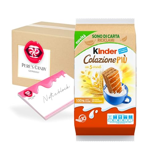 Pere's Candy Bundle für 1 x 290g Ferrero Kinder Colazione Più Kuchen + Pere's Candy Notepad DIN A7-25 Blatt von PERE’S CANDY