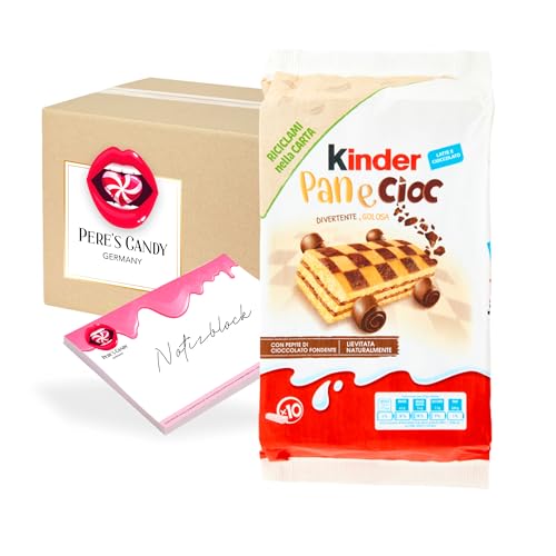 Pere's Candy® Bundle für Ferrero Kinder Panecioc 3 x 290g(10 x 29g) mit Kakao- und Schokostückchen Leckerer Snack + Pere's Candy Notepad DIN A7-25 Blatt von PERE’S CANDY