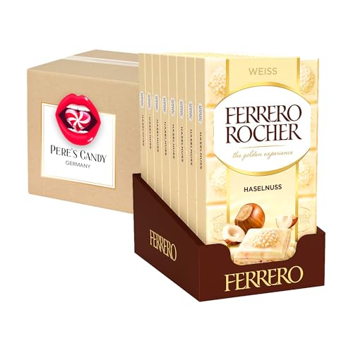 Ferrero Rocher Weiss Haselnuss 8 x 90 g Tafelschokolade mit Geschenk von Pere's Candy von PERE’S CANDY