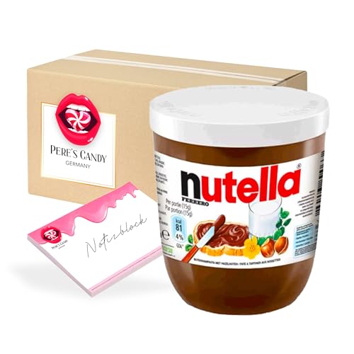 Ferrero nutella im praktischen Trinkglas 3 x 200 Gramm von Pere's Candy Box mit Geschenk von PERE’S CANDY