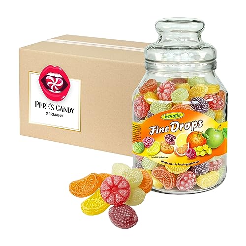 Fine Drops Bonbons Süßigkeiten mit Früchtemixgeschmack 966g von Pere's Candy® Box mit Geschenk von PERE’S CANDY