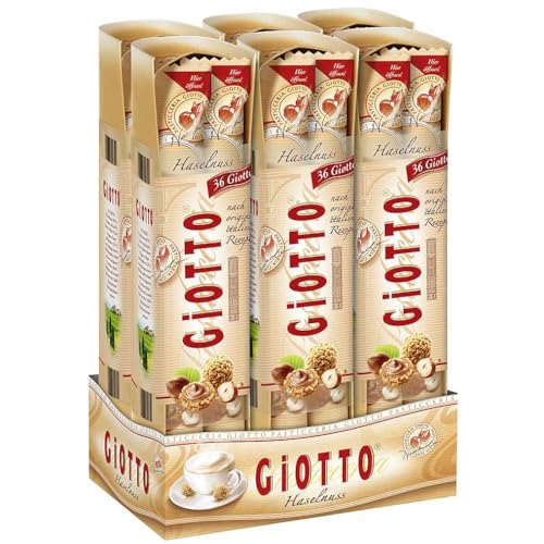 Giotto Stange 6 x 154 g Milch-Haselnuss-Creme-Füllung und Haselnuss-Stückchen mit Geschenk von Pere's Candy von PERE’S CANDY