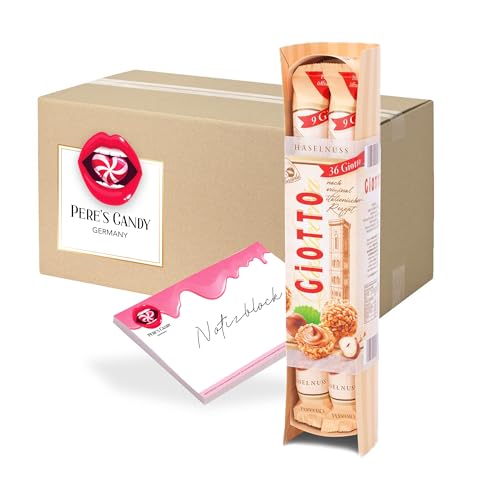 Pere's Candy® Bundle für Giotto Stange 6 x 154 g Milch-Haselnuss-Creme-Füllung + Pere's Candy Notepad DIN A7-25 Blatt von PERE’S CANDY