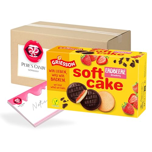 Pere's Candy Bundle für Griesson Soft Cake Erdbeere 3 x 300g + Pere's Candy Notepad DIN A7-25 Blatt von PERE’S CANDY