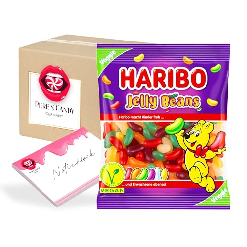 Pere's Candy Bundle für Haribo JELLY BEANS 10er Pack (10 x 160 g) + Pere's Candy Notepad DIN A7-25 Blatt von PERE’S CANDY