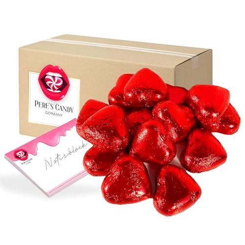 Herzen aus Milchschokolade 900 g von Pere's Candy® Box mit Geschenk von PERE’S CANDY